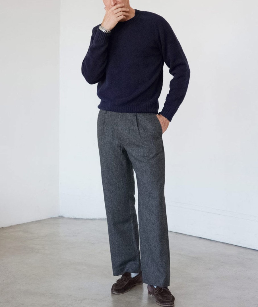 Menswear AYR Pants | The Pal In Wool Cape Fog