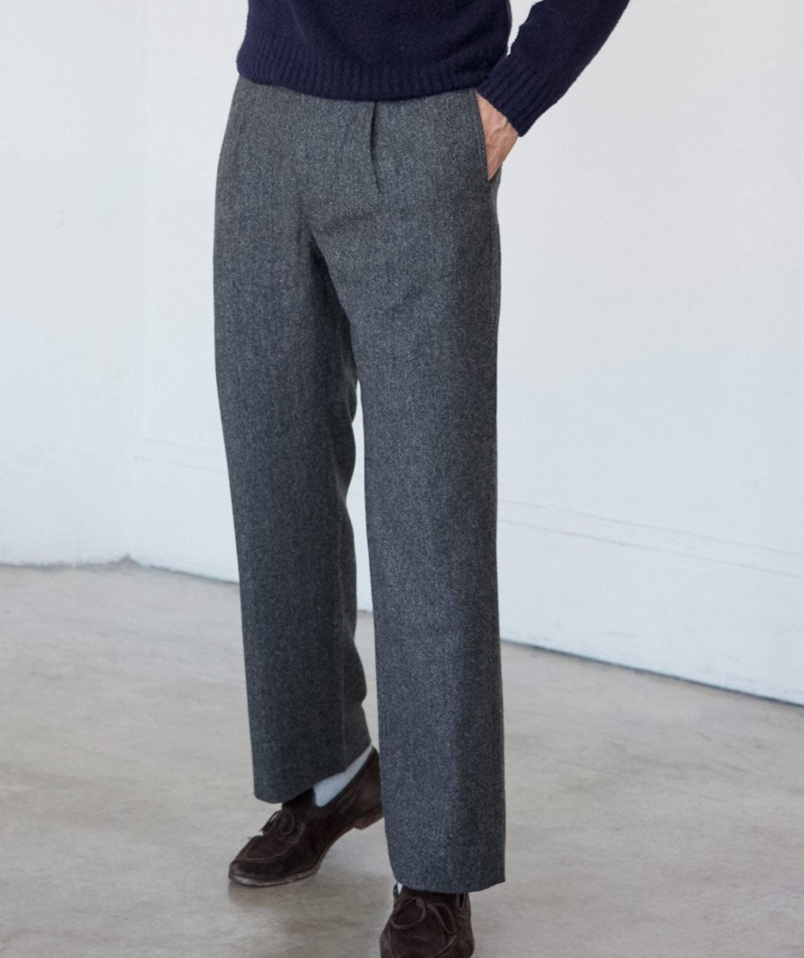 Menswear AYR Pants | The Pal In Wool Cape Fog