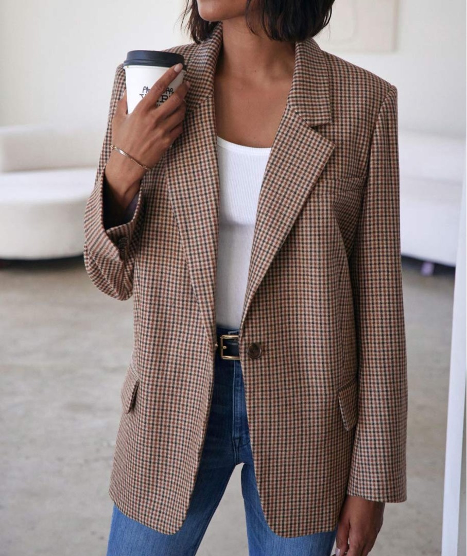 Womenswear AYR Jackets | The Class Reunion Sicilian Umber Check