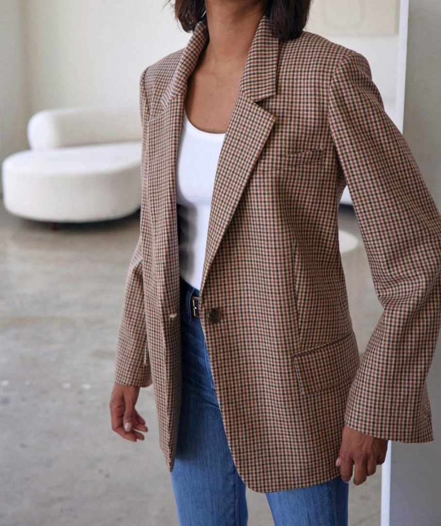 Womenswear AYR Jackets | The Class Reunion Sicilian Umber Check