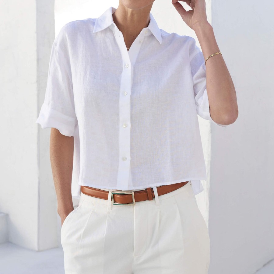 Womenswear AYR Tops | The Book Club (Final Sale) White Linen