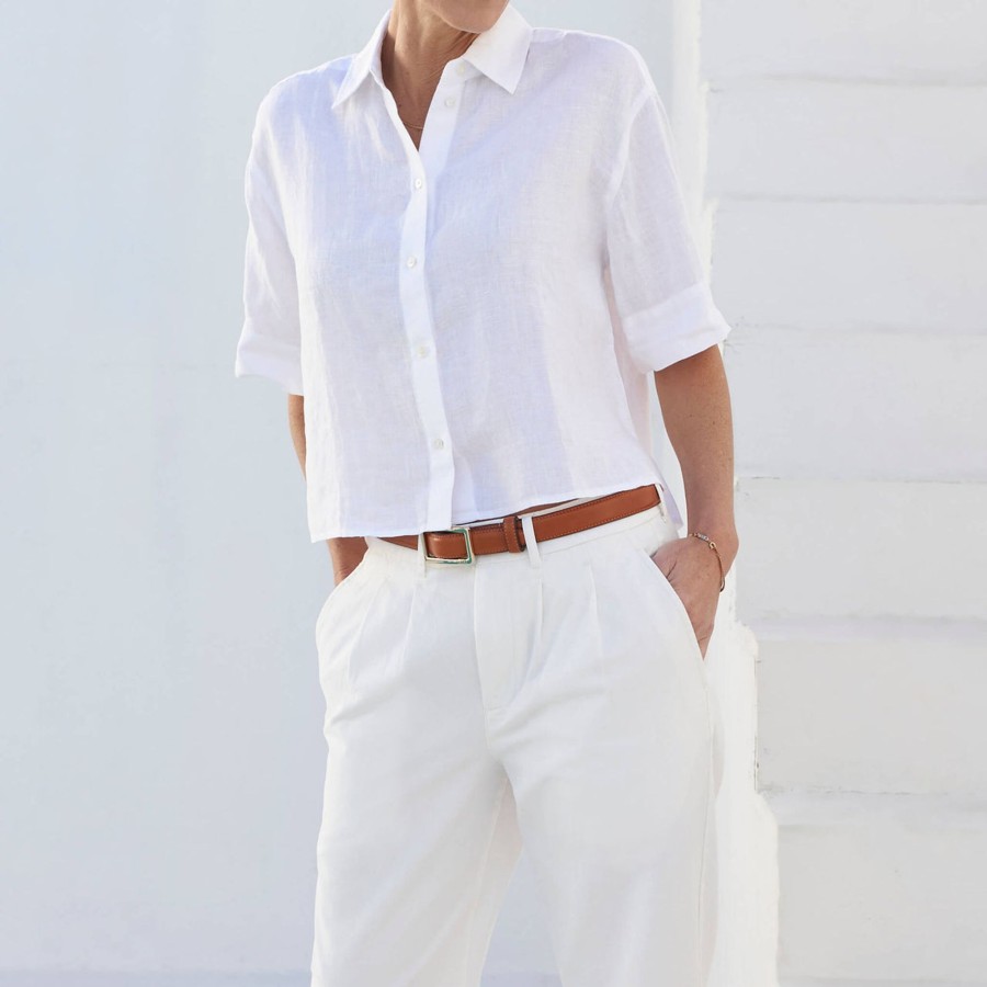 Womenswear AYR Tops | The Book Club (Final Sale) White Linen